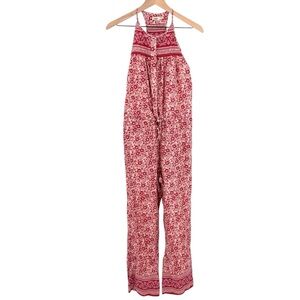 Faherty Adella Jumpsuit Pink Floral‎ Halter XS
